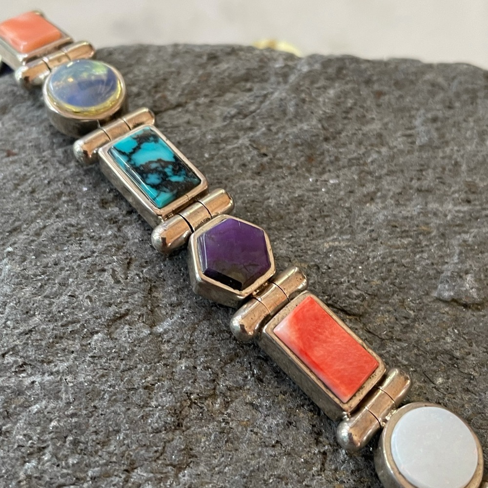 Vintage Native American Link Reversible Bracelet - Picture 2 of 16
